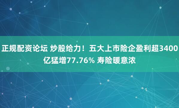 正规配资论坛 炒股给力！五大上市险企盈利超3400亿猛增77.76% 寿险暖意浓